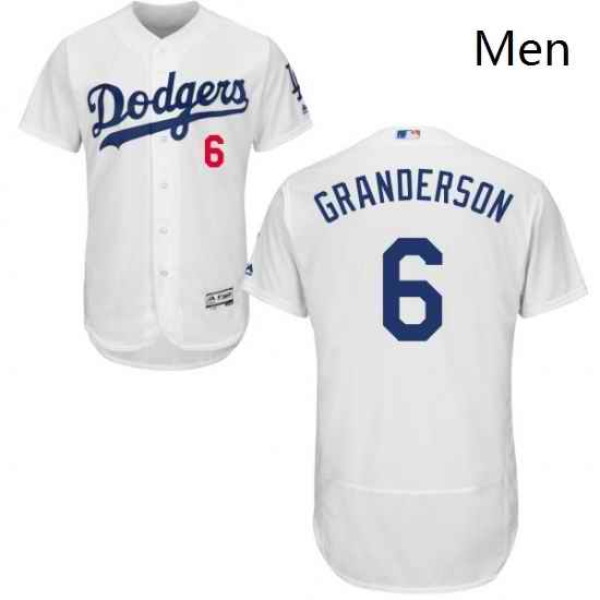 Mens Majestic Los Angeles Dodgers 6 Curtis Granderson White Flexbase Authentic Collection MLB Jersey